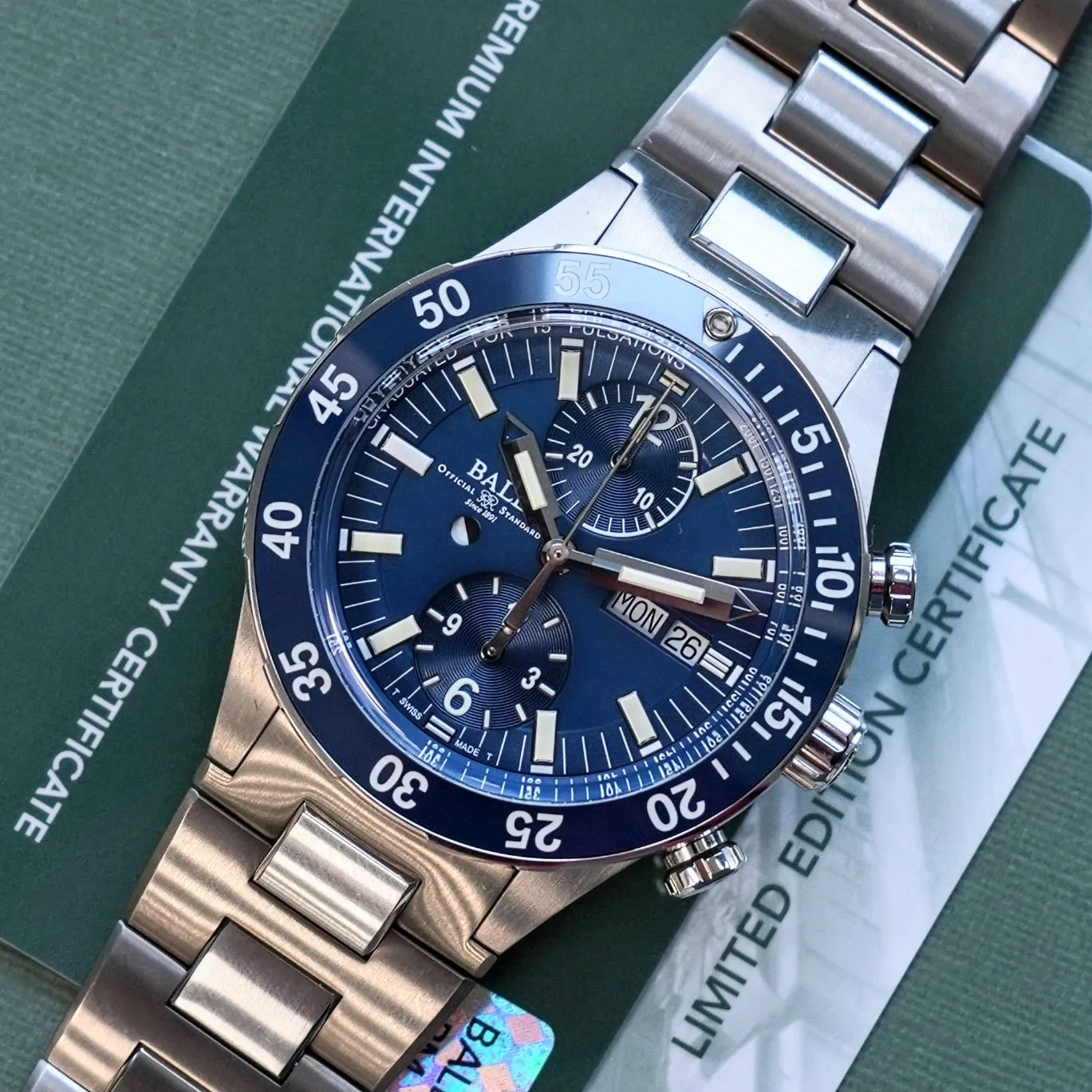 BALL Roadmaster Rescue Chronograph Watch 42mm DC3030C Limited Edition Automatic Wristwatch ALL Original Box & Papers