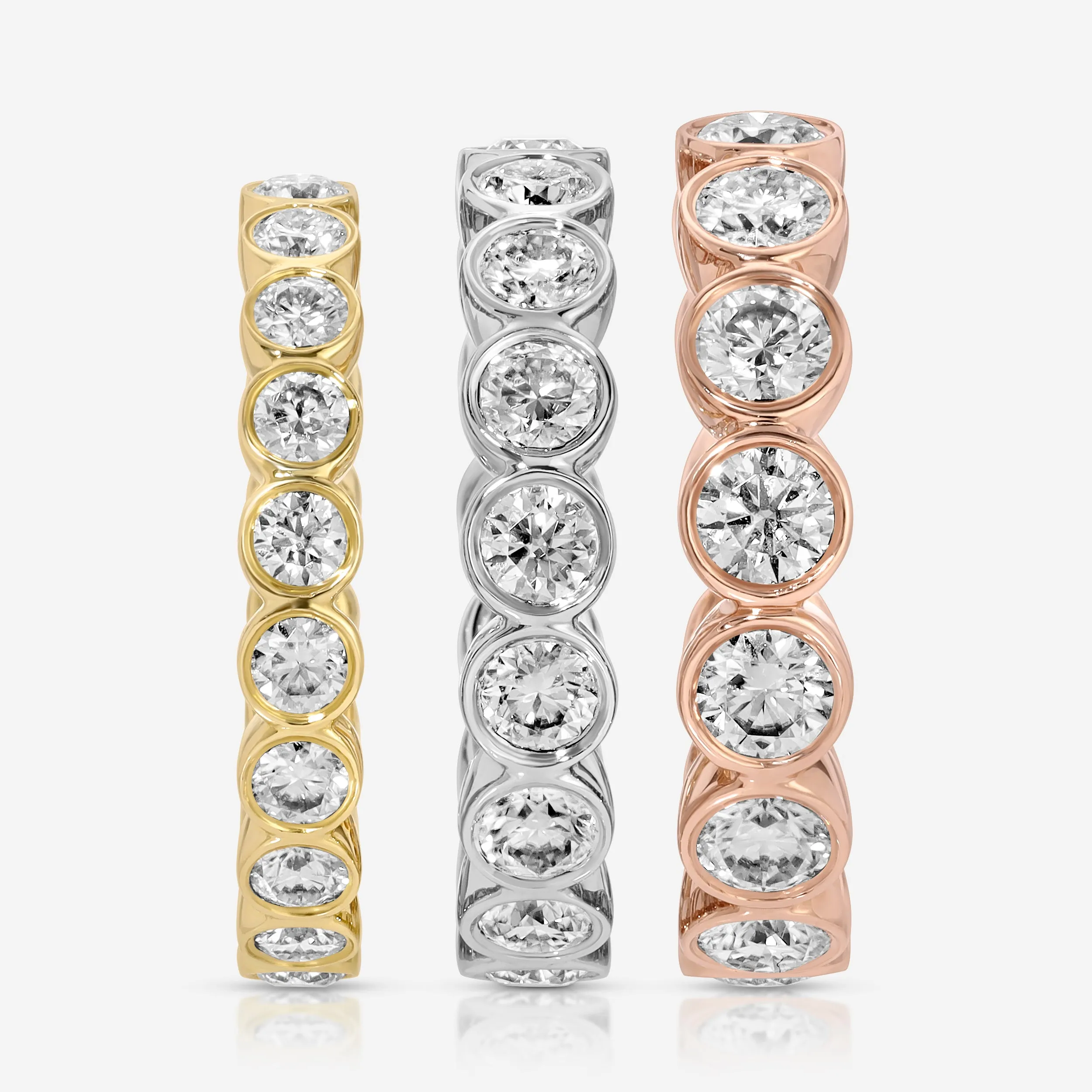 Beau Round Bezel Eternity Bands