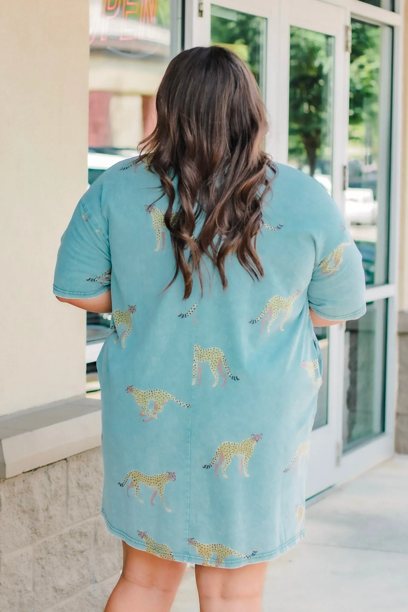 Because Life is Fun Denim Cheetah Dress