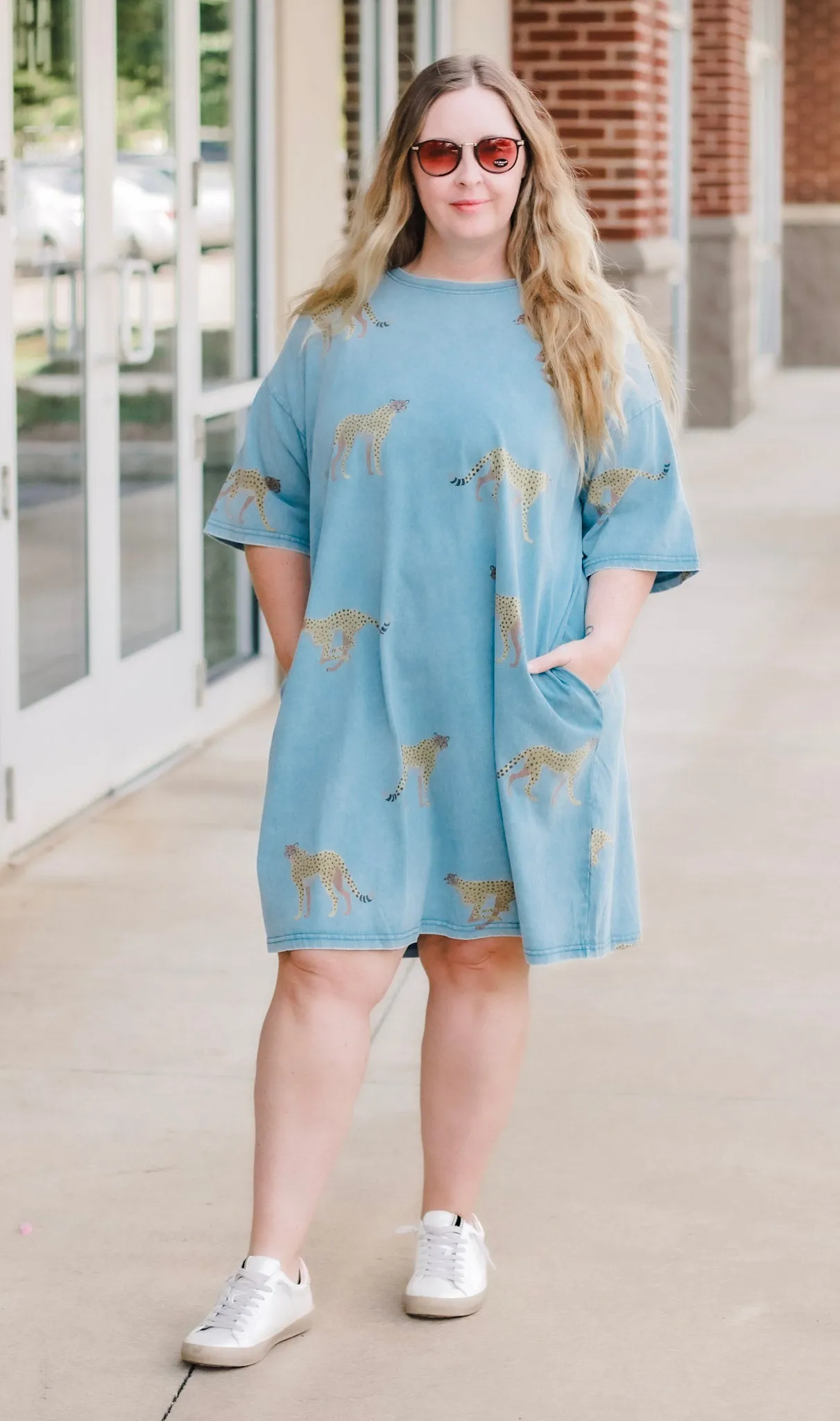 Because Life is Fun Denim Cheetah Dress