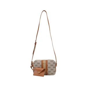 Beige Polyester Handbag