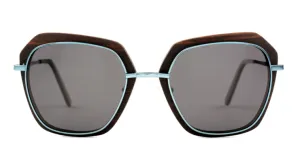 Beverly / Metal x Wood Sunglasses / Ebony / Polarized Lenses