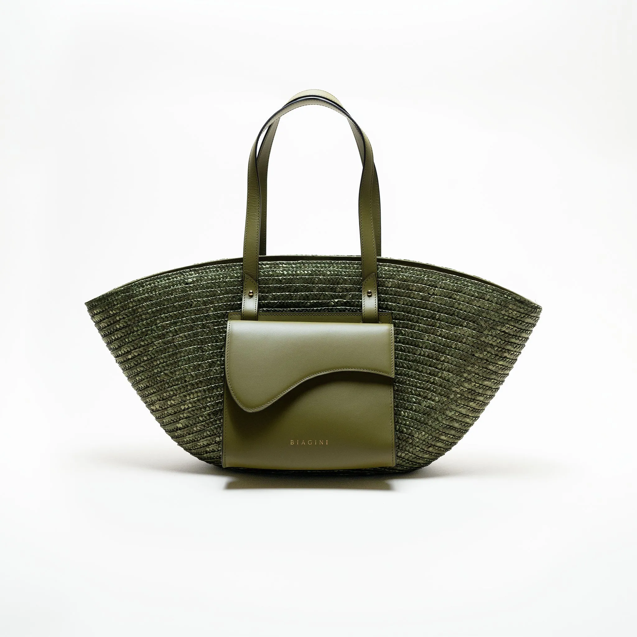Biagini x DS7 - Le Grand Panier Wave - Green & Olive