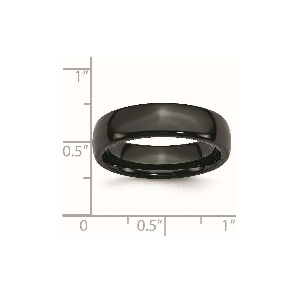 Black Ceramic 6mm Polished Band