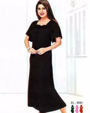 Black Flourish Nightwear - FL-0041