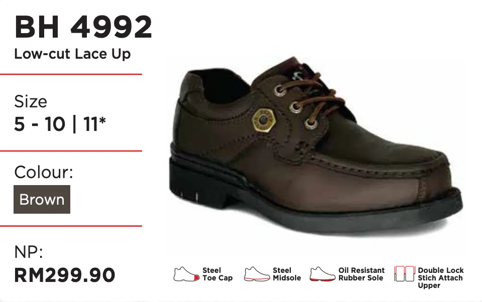 Black Hammer Men 4000 Series Low Cut Safety Shoes BH 4992