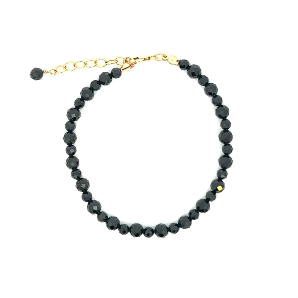 Black Spinel Bracelet Black Spinel 14k GF Gold