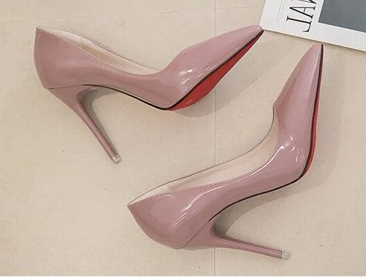 Black Work Shoes Women's Shoes Patent Leather Thin Heels High Heels Ladies Fashion Single Shoes Sexy Party Dress Pumps