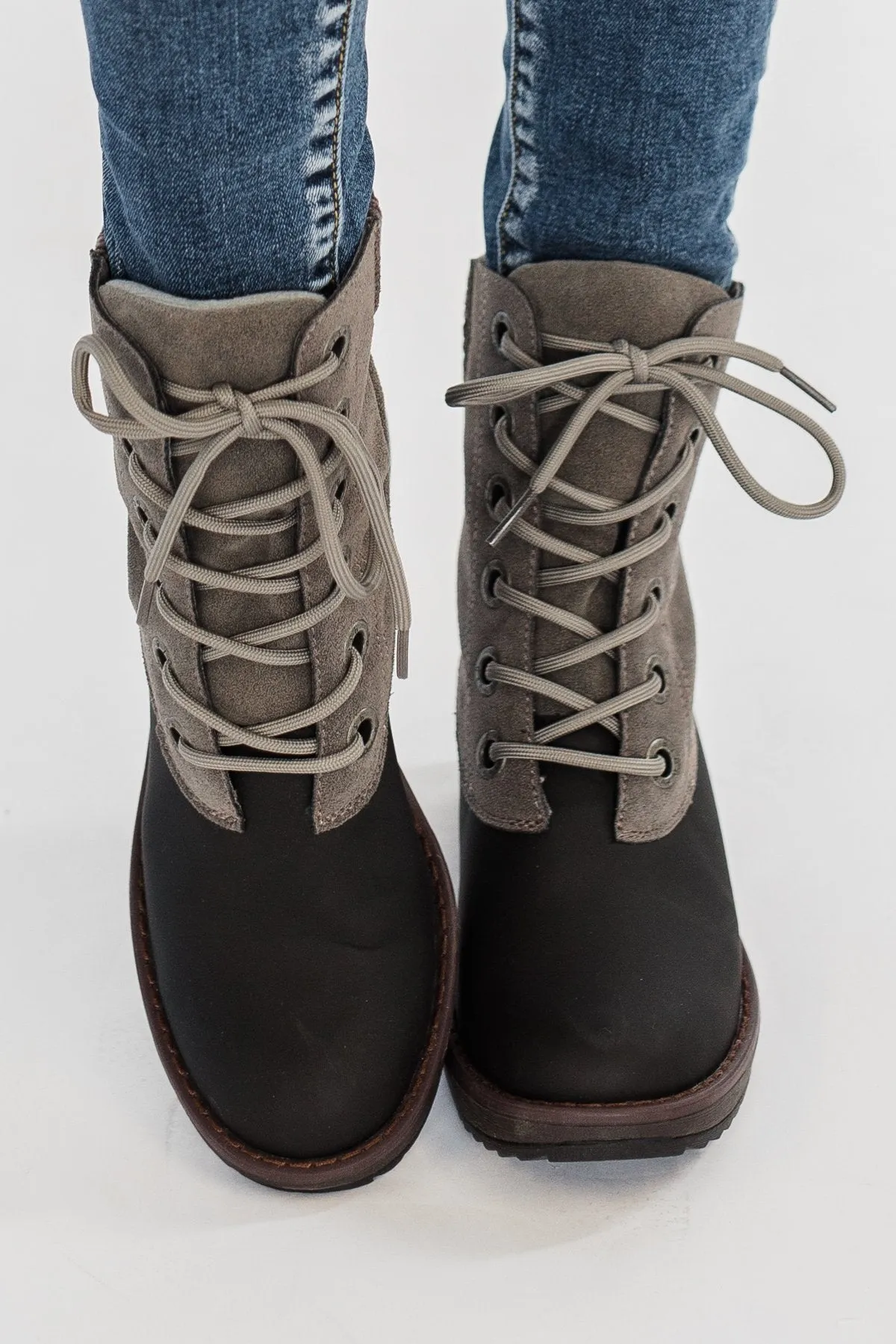 Blowfish Cabrillo Lace Up Boots- Black & Smoke