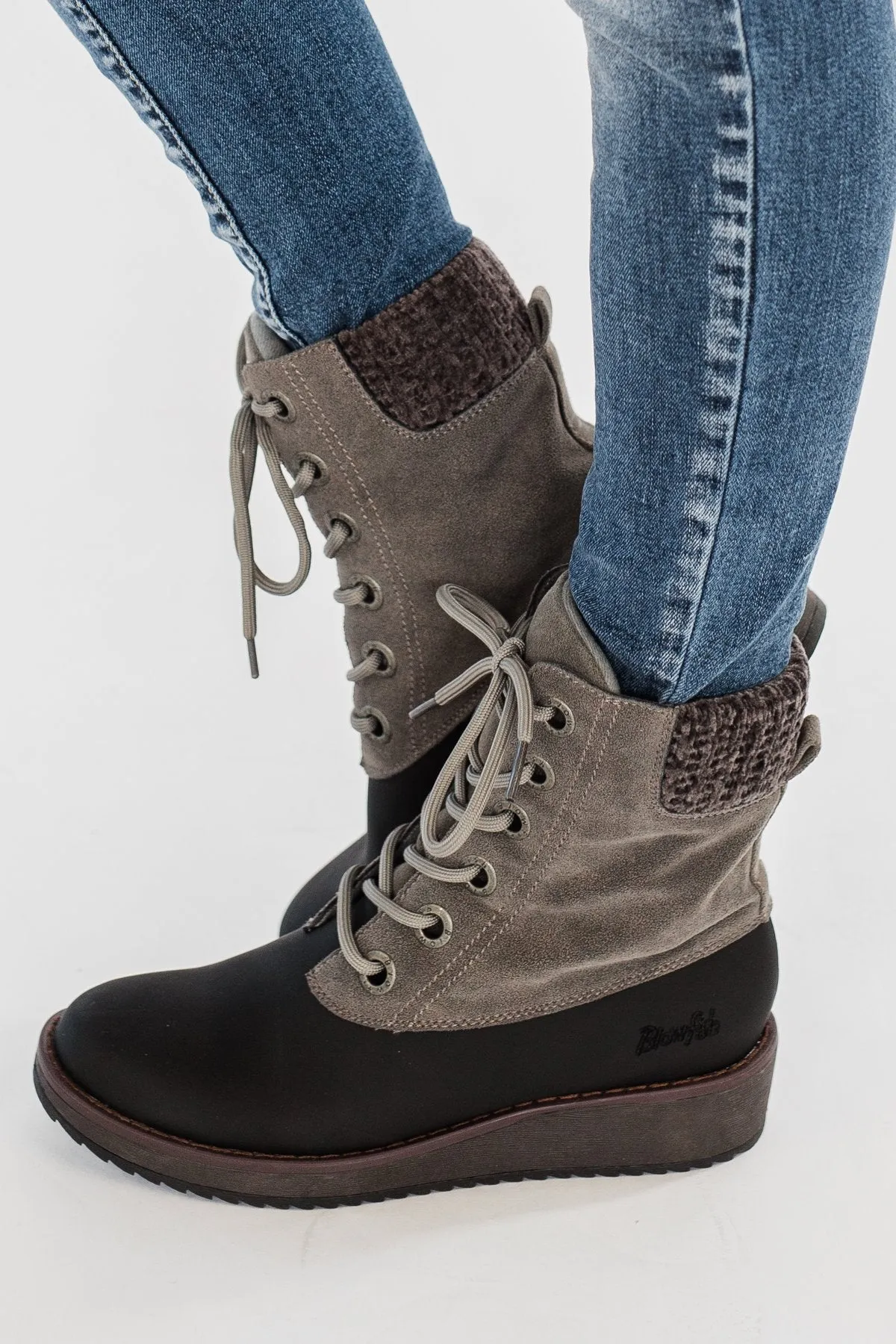 Blowfish Cabrillo Lace Up Boots- Black & Smoke