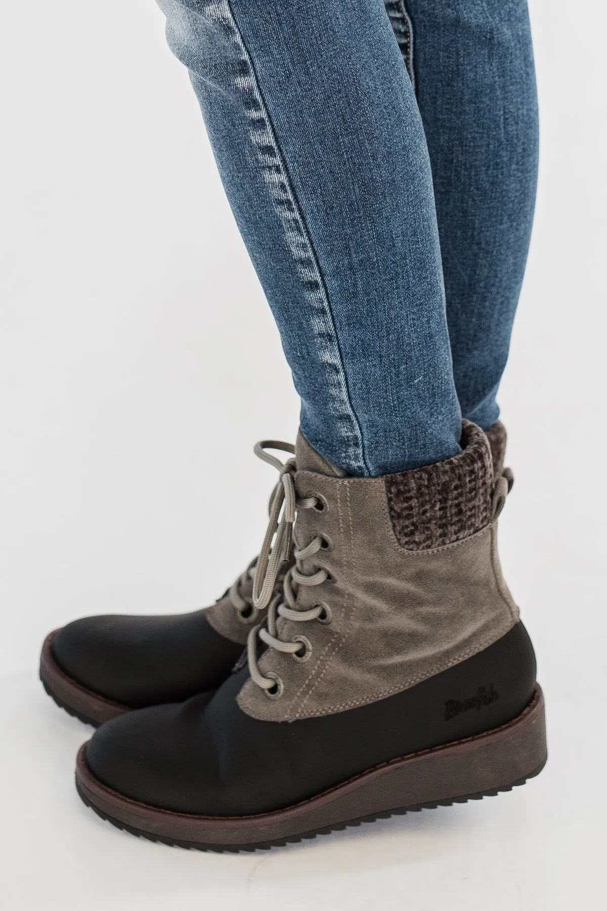 Blowfish Cabrillo Lace Up Boots- Black & Smoke