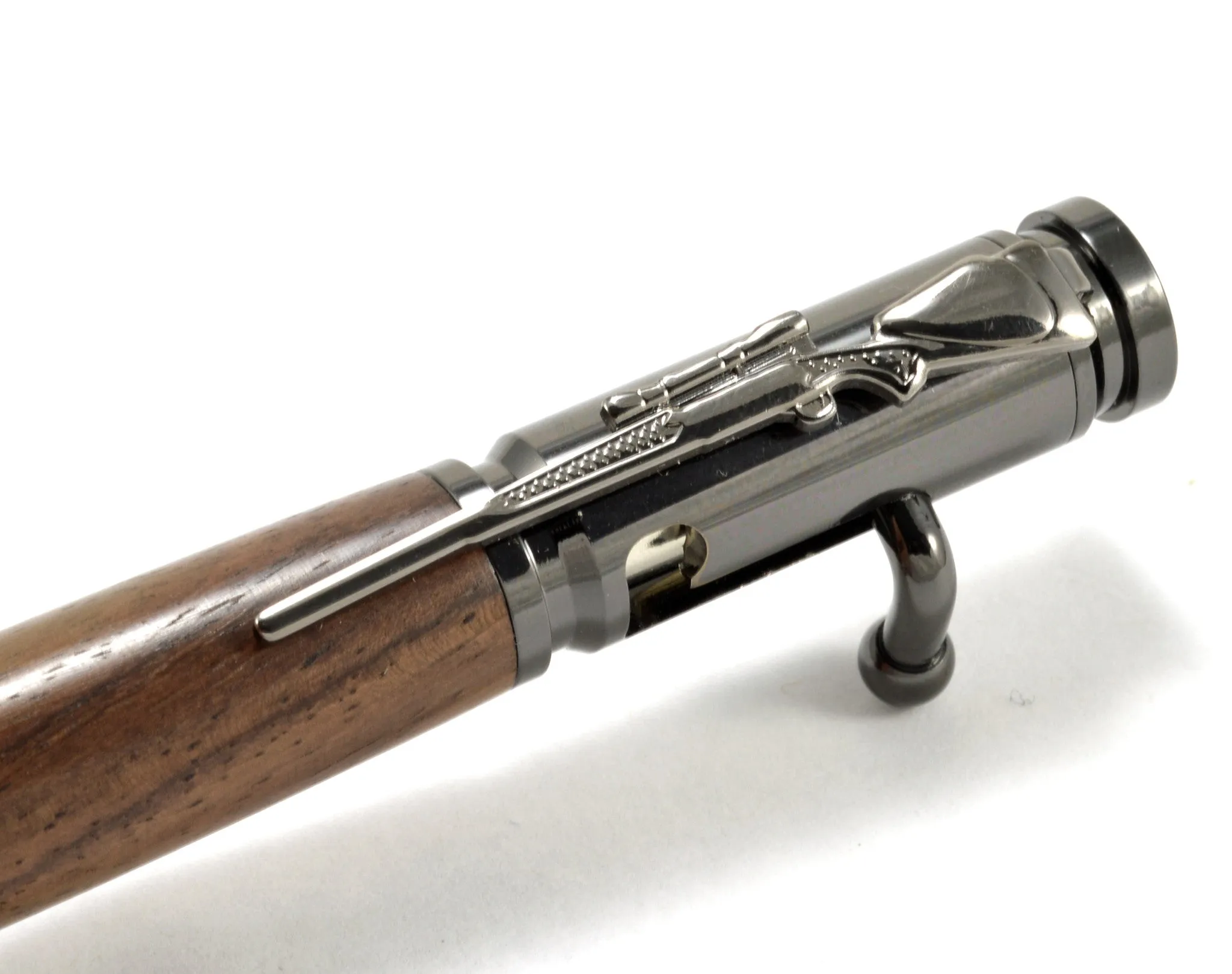 Bolt Action - Solid Black Walnut Wood Ballpoint Pen