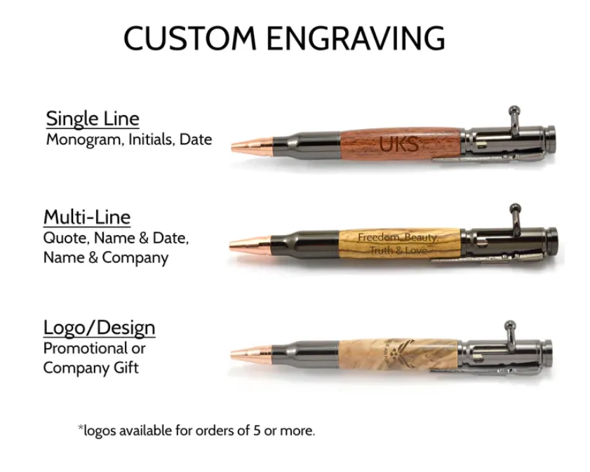 Bolt Action - Solid Maple Burl Wood Ballpoint Pen