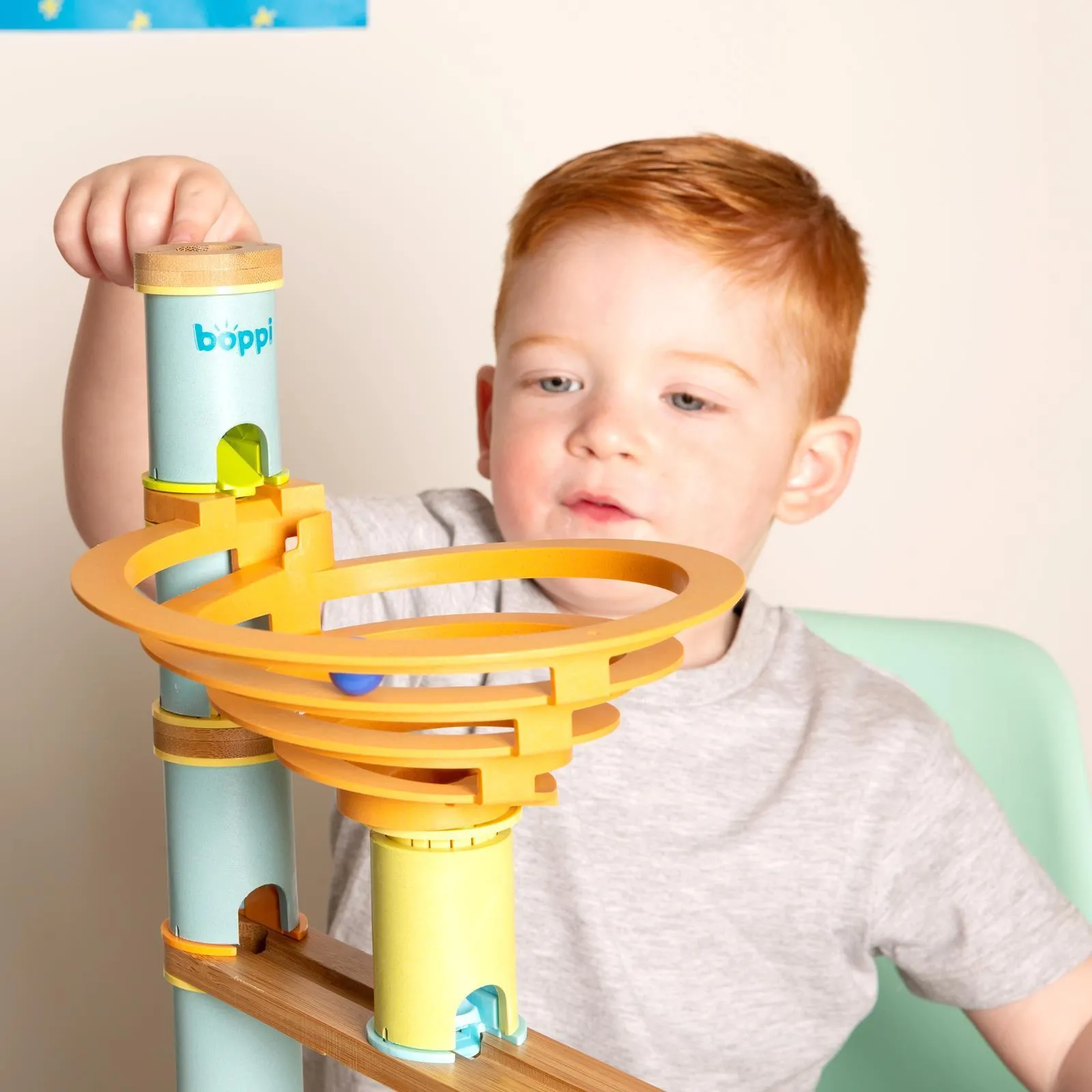 Boppi Wooden Bamboo Marble Run - Starter Pack