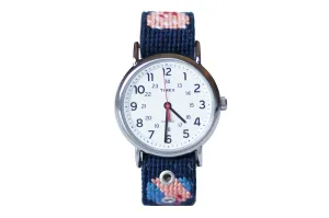 Bow Tie Needlepoint Watch Strap and Timex Watch Face