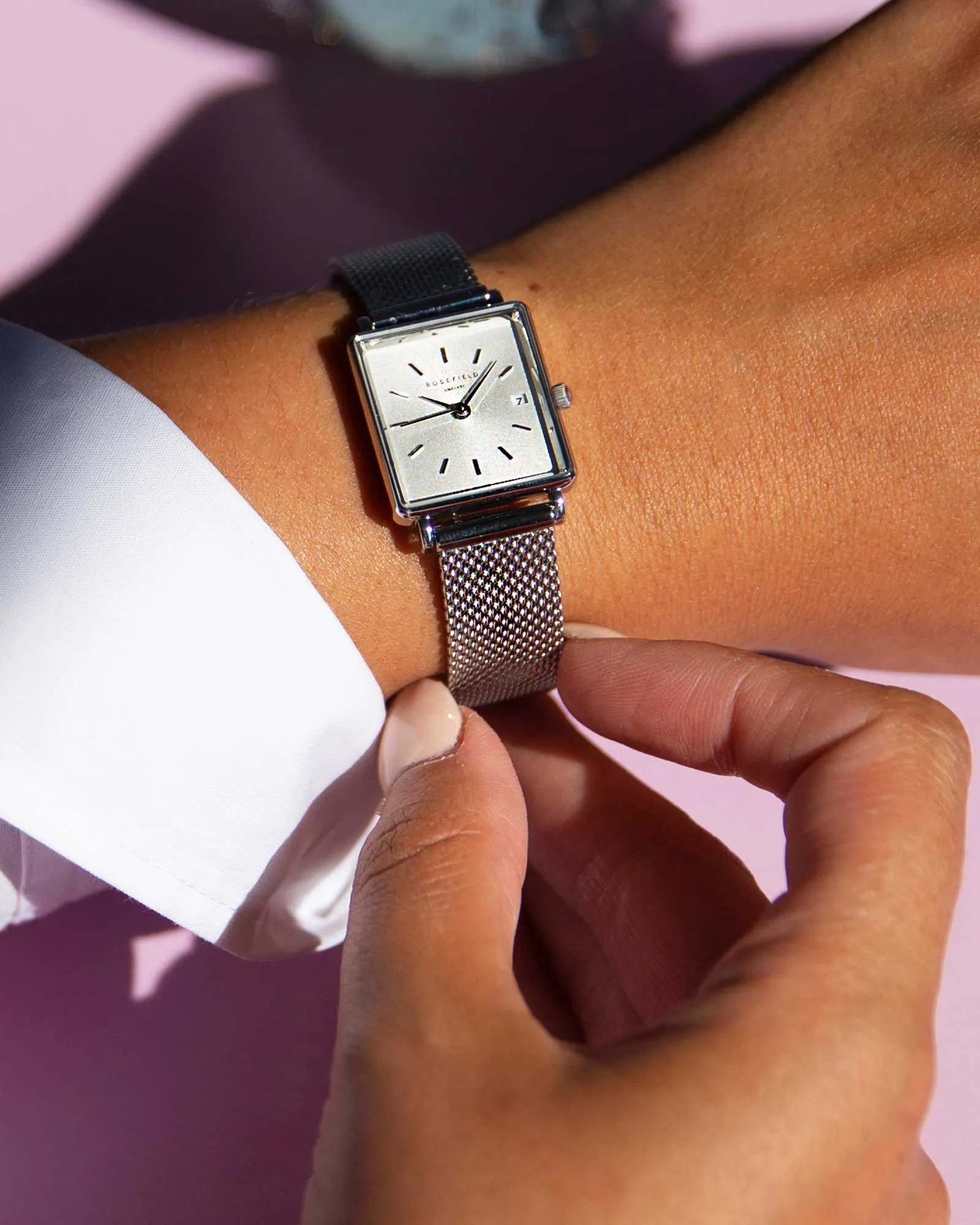 Boxy XS Silver Mesh