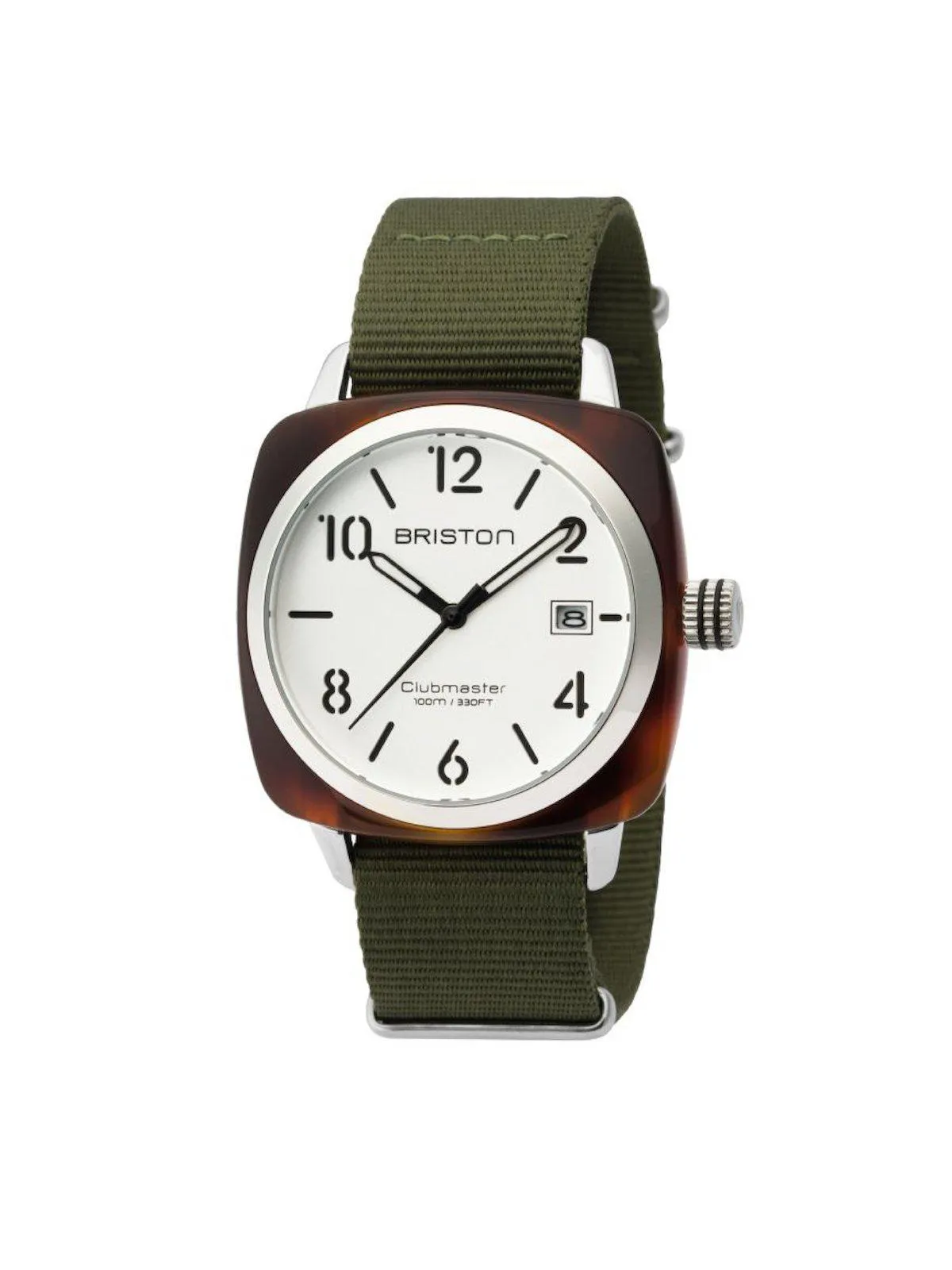 Briston Clubmaster Classic Acetate HMS Tortoise Shell White Dial 40mm