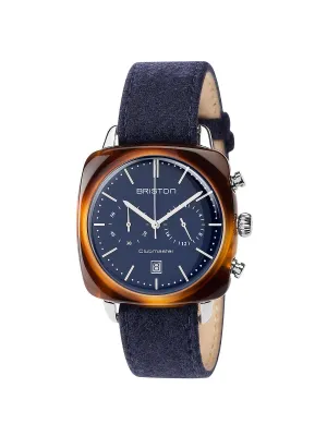 Briston Clubmaster Vintage Acetate Chronograph Tortoise Shell Blue Matt Dial 40mm