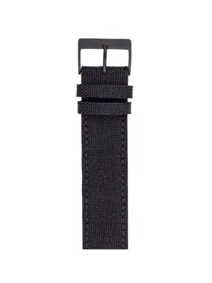 Briston Leather Canvas Strap Black PVD 20mm