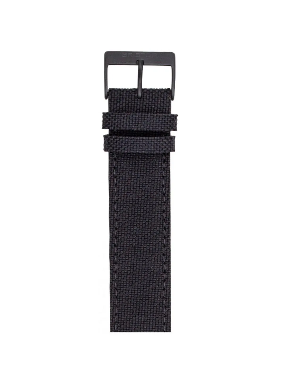 Briston Leather Canvas Strap Black PVD 20mm