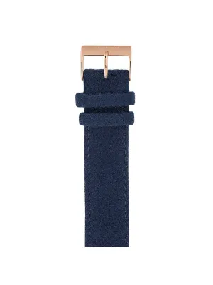 Briston Leather Flannel Strap Navy Blue Rose Gold 20mm