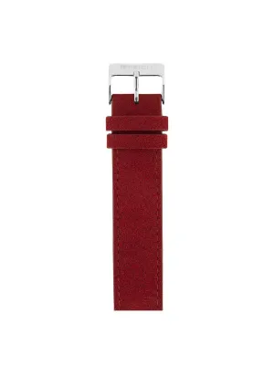 Briston Suede Strap Red Polished Steel 18mm