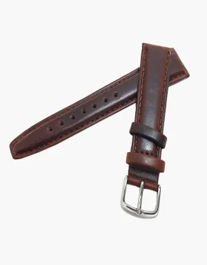Brown-Black Short Hadley-Roma MS881 Italian Calfskin Oil tanned leather watch bands