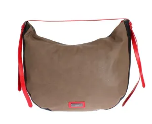 Brown leather hobo bag