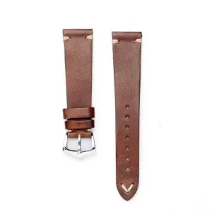 Brown Leather Vintage Watch Strap - Brown