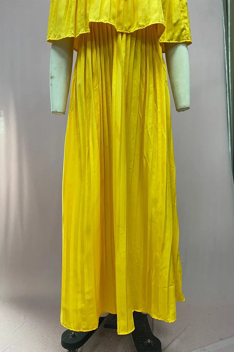 BT3042 Off Shoulder Pleats Dress