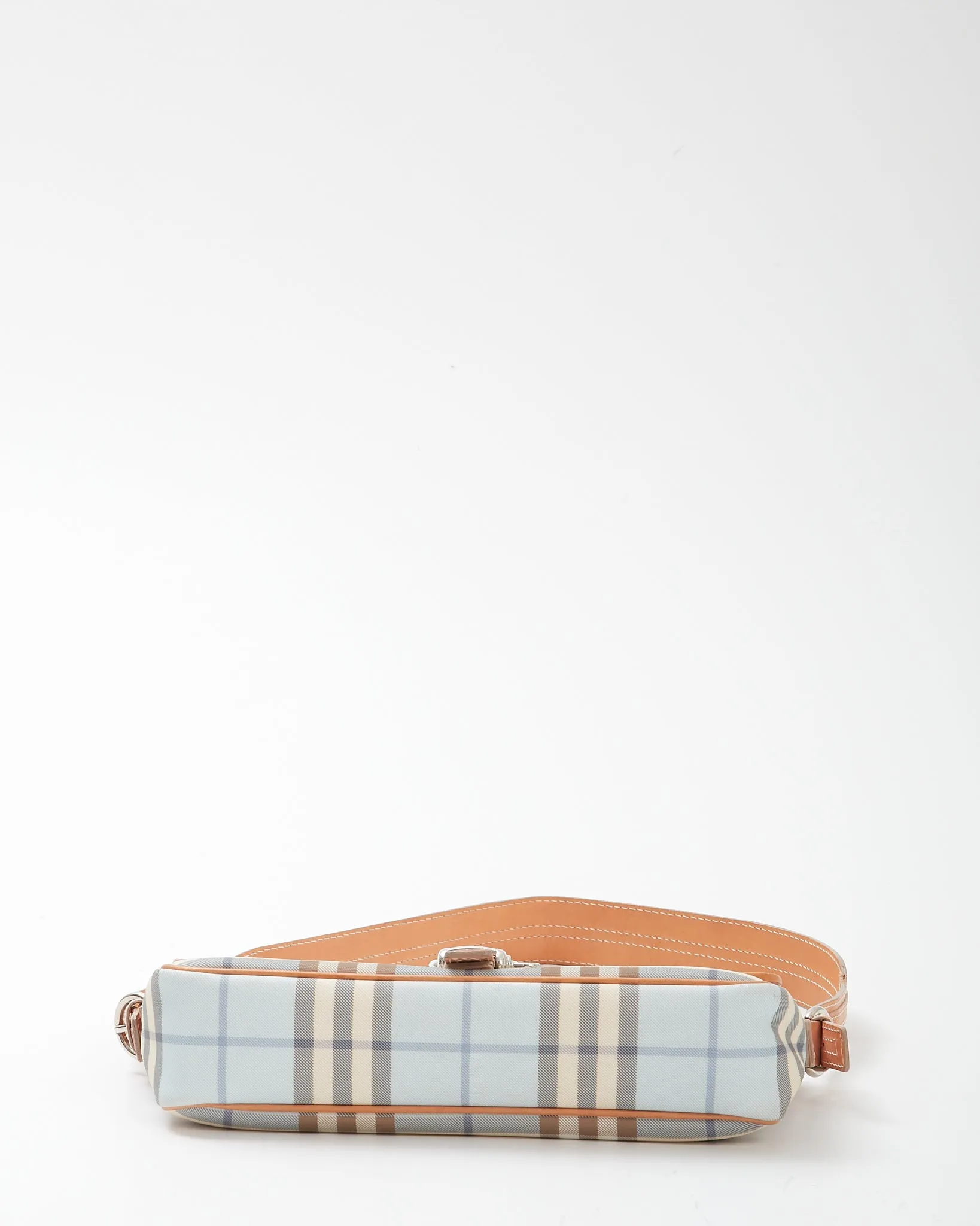 Burberry Baby Blue Nova Check Coated Canvas Buckle Shoulder Bag
