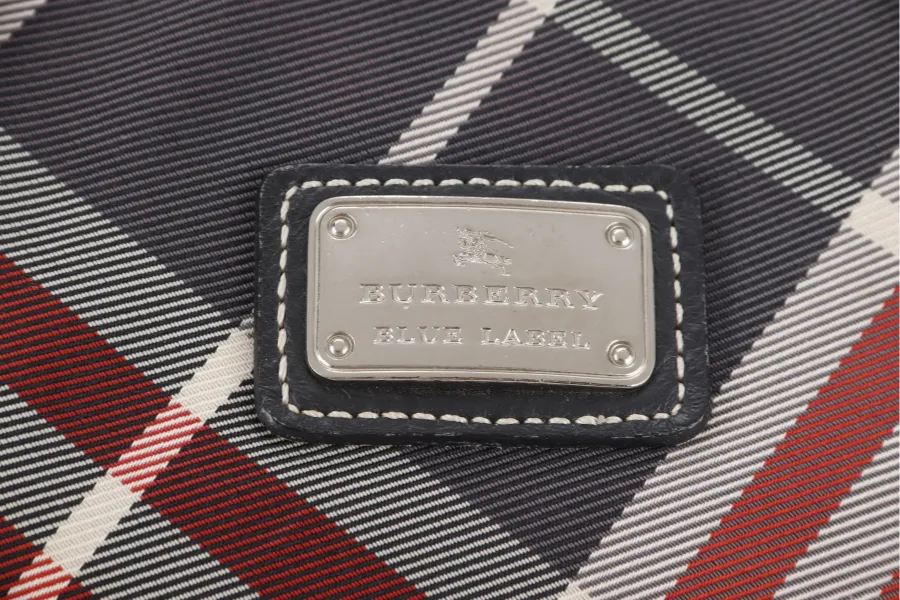 BURBERRY BLUE LABEL RED & BLUE CHECK ZIPPY TOTE BAG ZAE05-110-07 WITH DUST COVER