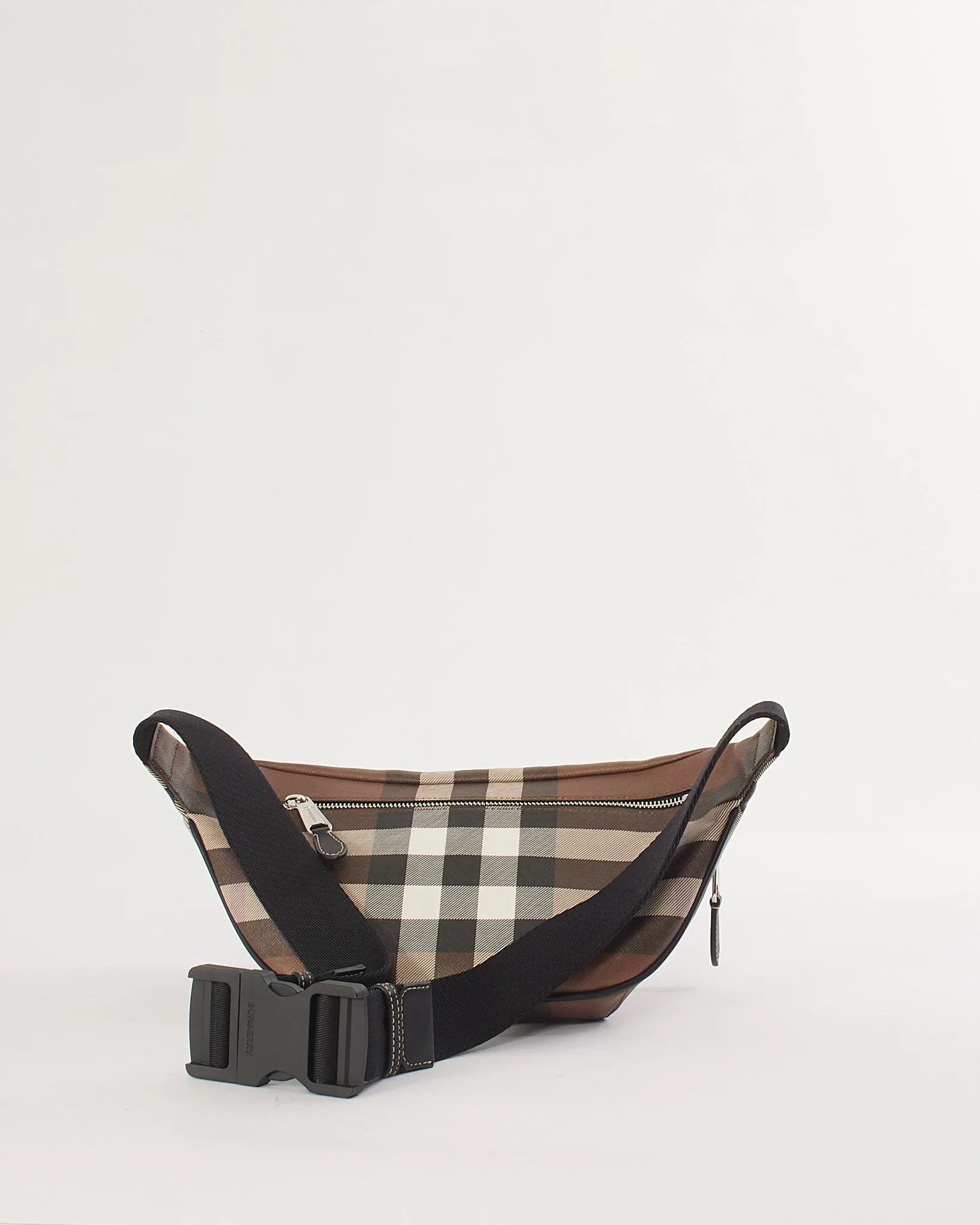 Burberry Brown Canvas Exaggerated Check Cason Bum Bag