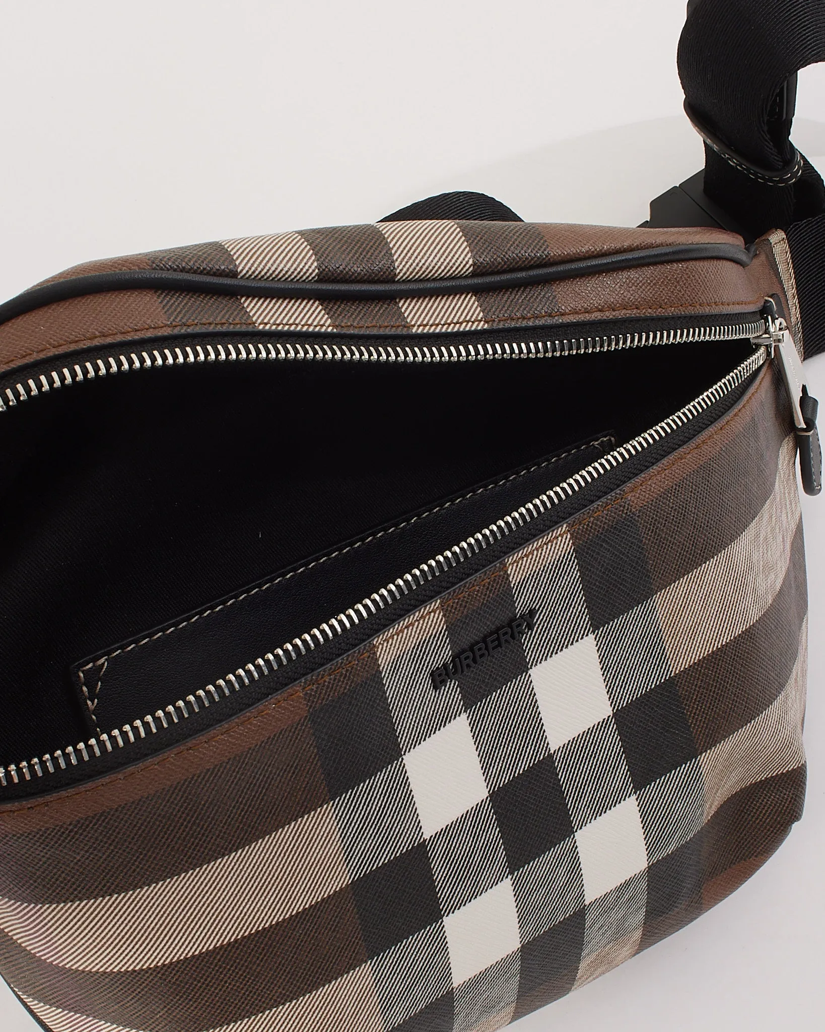 Burberry Brown Canvas Exaggerated Check Cason Bum Bag