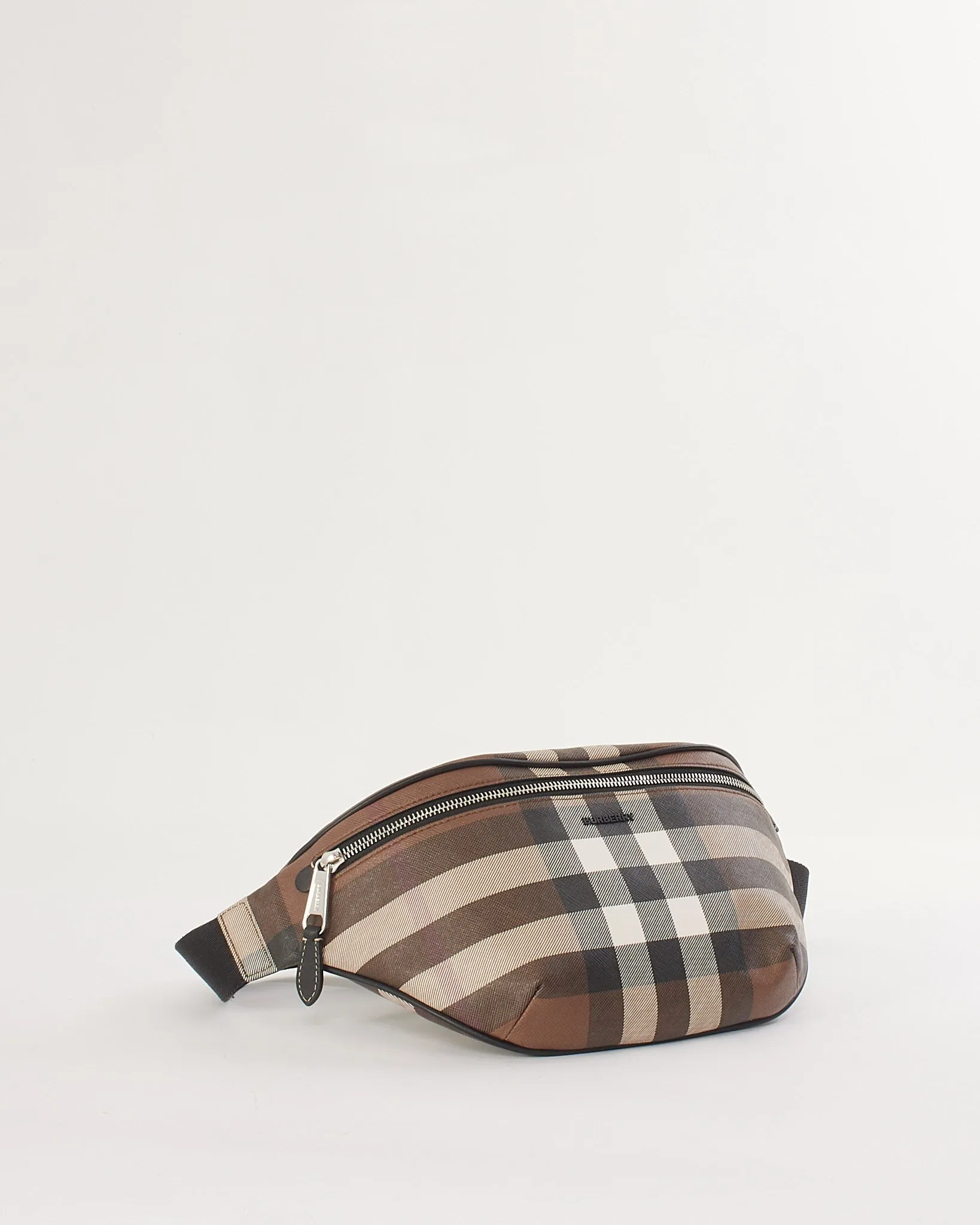 Burberry Brown Canvas Exaggerated Check Cason Bum Bag