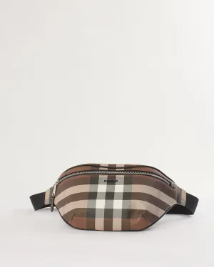 Burberry Brown Canvas Exaggerated Check Cason Bum Bag