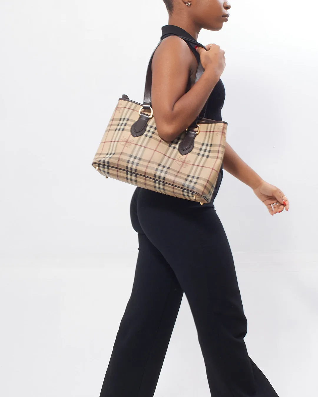Burberry Nova Check Coated Canvas Tote Bag