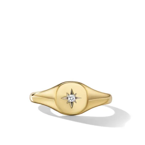 Cable Collectibles Starset Pinky Ring in 18K Yellow Gold with Diamond, Size 4