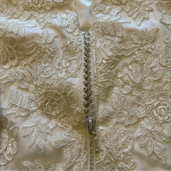 Cachet women’s 18W white floral jacket formal bridal elegant top lace sheer NWT