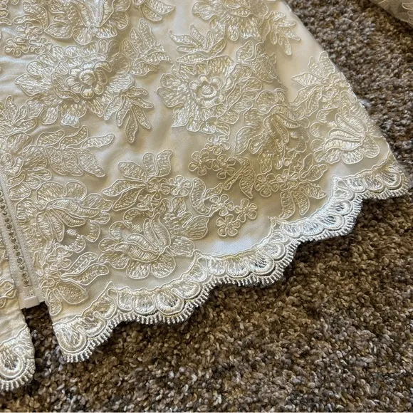 Cachet women’s 18W white floral jacket formal bridal elegant top lace sheer NWT