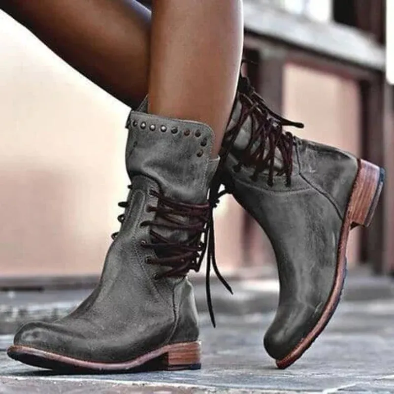 Cameron - Leather Lace-Up Boots