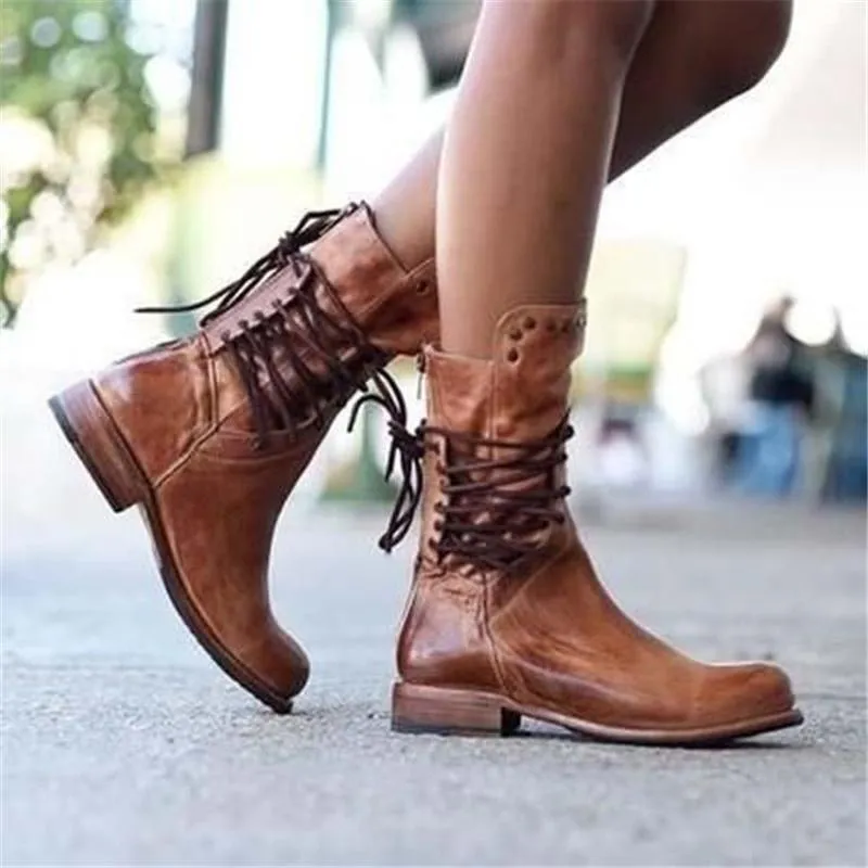 Cameron - Leather Lace-Up Boots