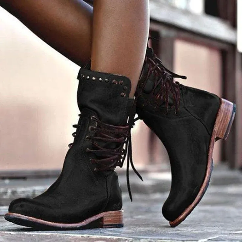 Cameron - Leather Lace-Up Boots