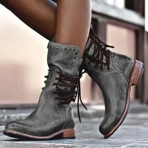 Cameron - Leather Lace-Up Boots