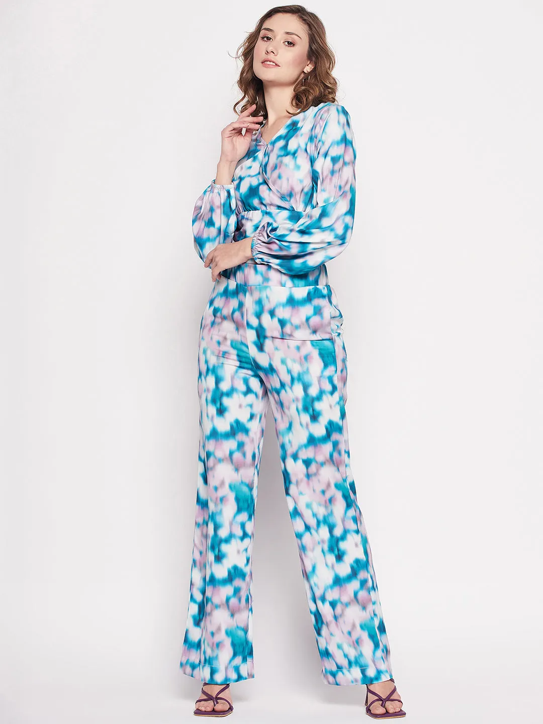 Camla Barcelona Green Printed  Smocked Co-Ord Set