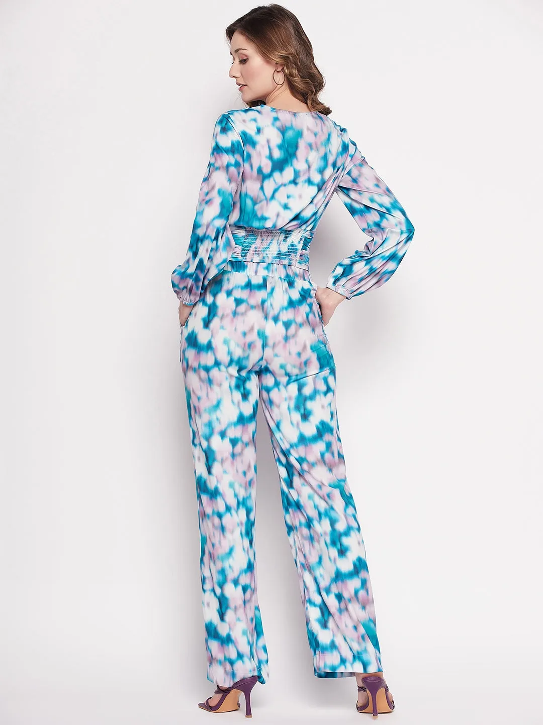 Camla Barcelona Green Printed  Smocked Co-Ord Set