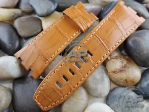 Capolavoro Light Brown Alligator Leather Strap For Audemars Piguet Royal Oak Offshore 44mm 26400