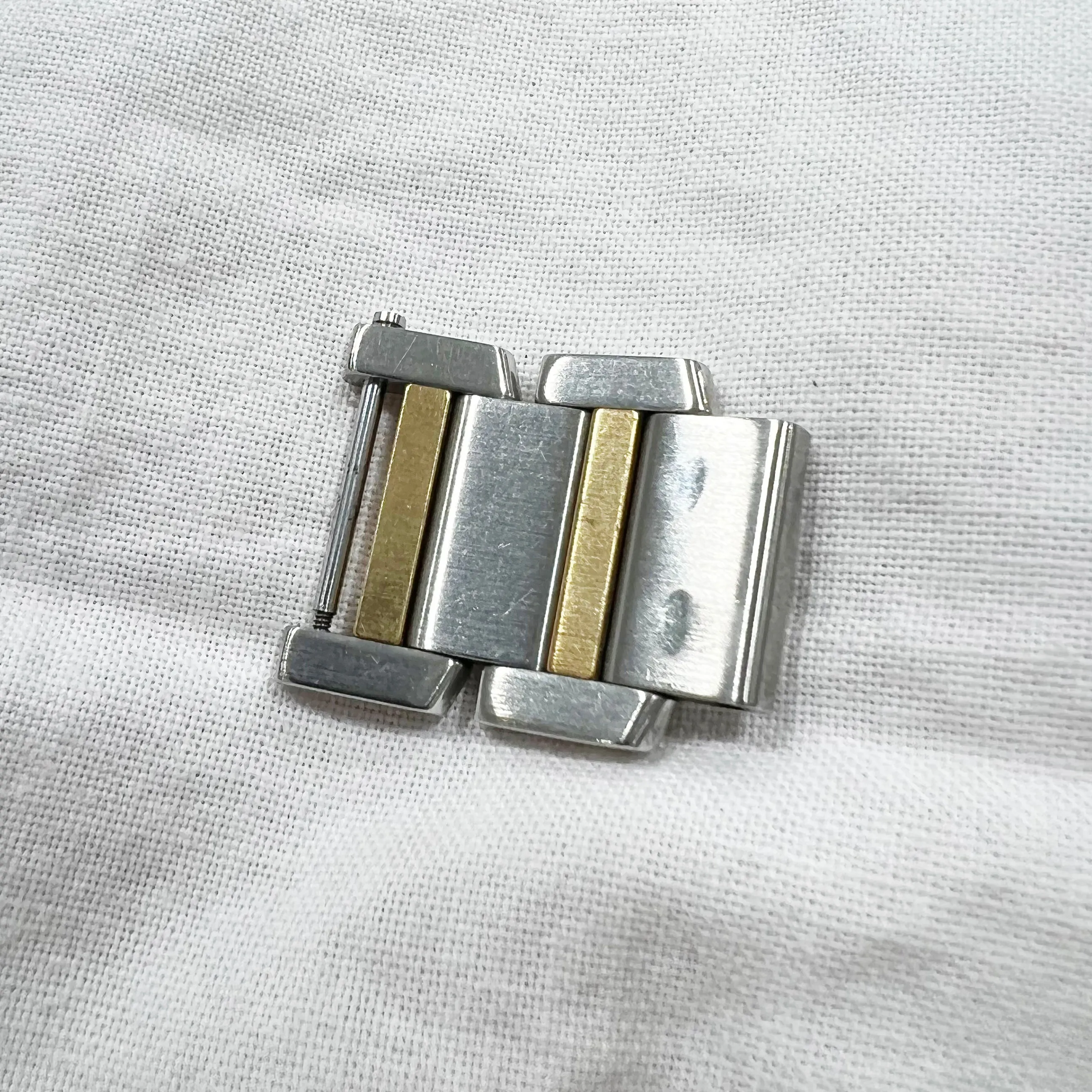 Cartier Tank Gold And Stainless Steel 19mm Watch Strap Bracelet Band Link
