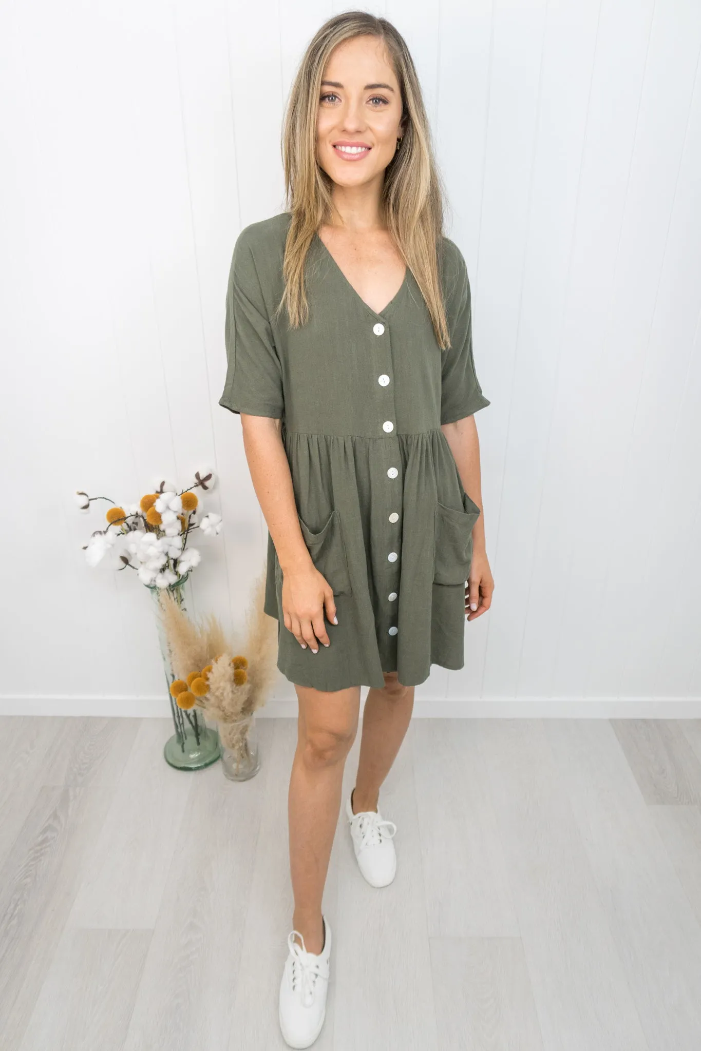 Cassidy Dress -Khaki