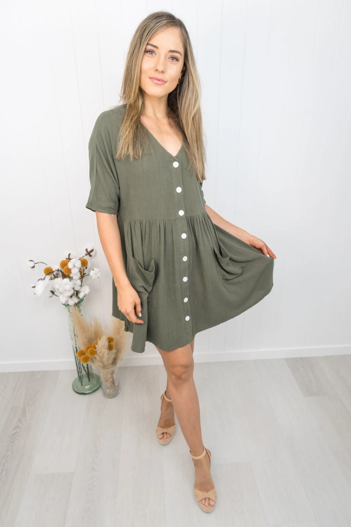 Cassidy Dress -Khaki